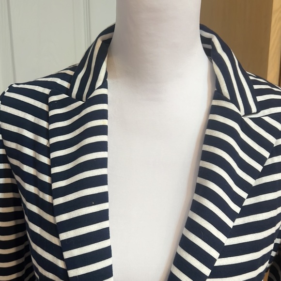 Navy & white striped jacket. Excellent condition. - Picture 3 of 5